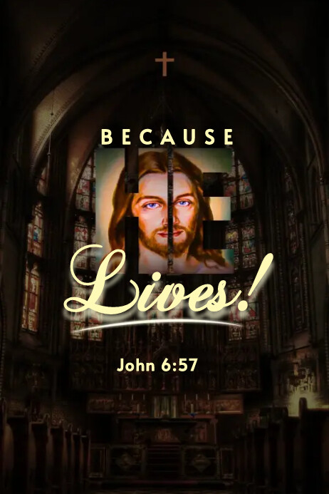 He is risen background Jesus Christ design Template | PosterMyWall