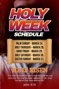 He is Risen Bible Verse Póster template