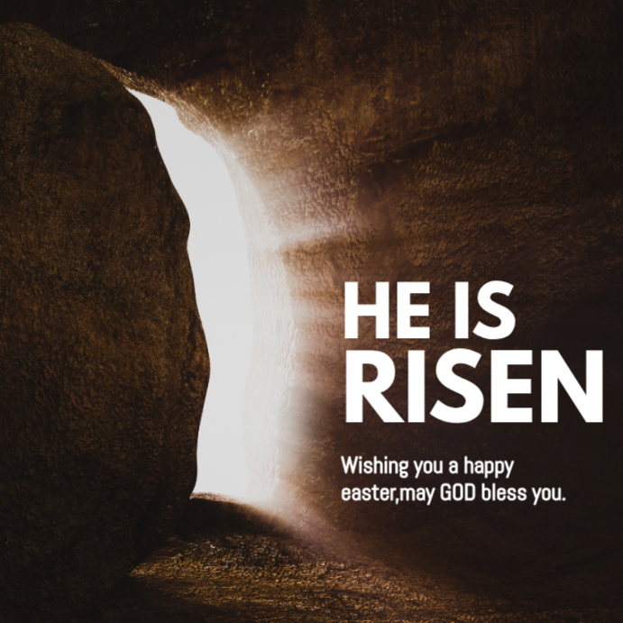 Plantilla de He Is Risen Church Service Announcement Instagram post ...