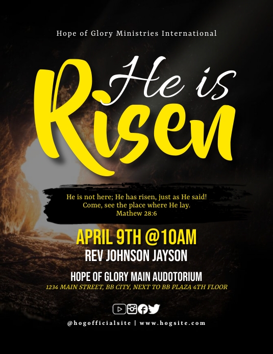 He Is Risen Template PosterMyWall