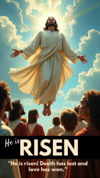 Schwarz He is risen Instagram Story Template
