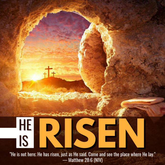 He is risen Instagram Post template