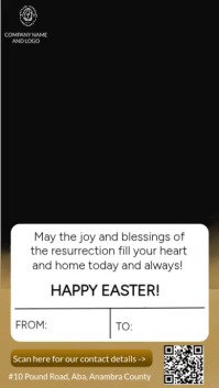 He Is Risen Easter Flyer Template | Christian Church Resurrection Sunday Poster | Gold Sunrise Tomb Digital Display (9:16)