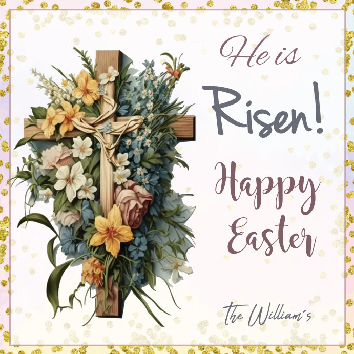 He Is Risen Easter Gift Tag Printable Template PosterMyWall