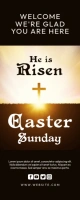 He is Risen Easter Sunday Church Rullebanner 2' × 5' template