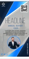Headline Annual Report Banner Flyers Cartel enrollable de 3 × 6 pulg. template