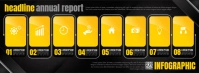 Headline Annual Report Infographics Facebook Cover Photo template