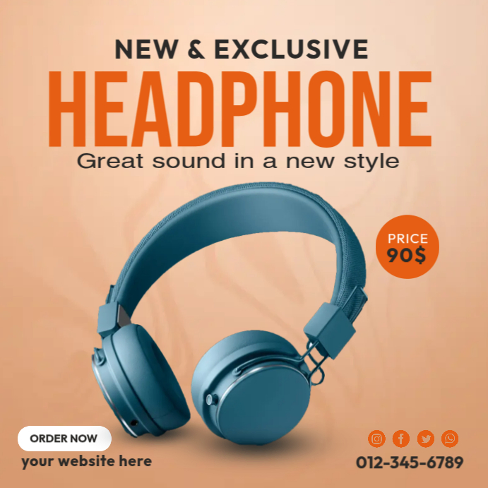 Headphone Ads Instagram Post template