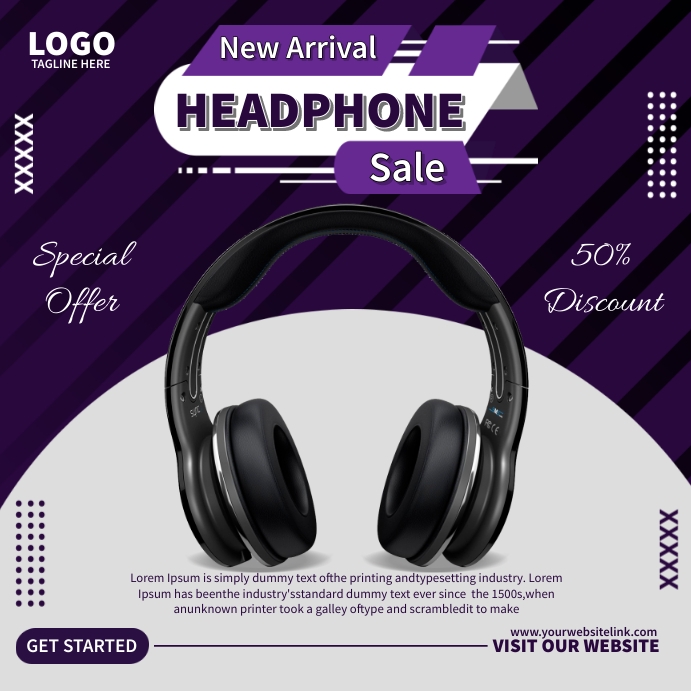 Headphone Ads Post Instagram template