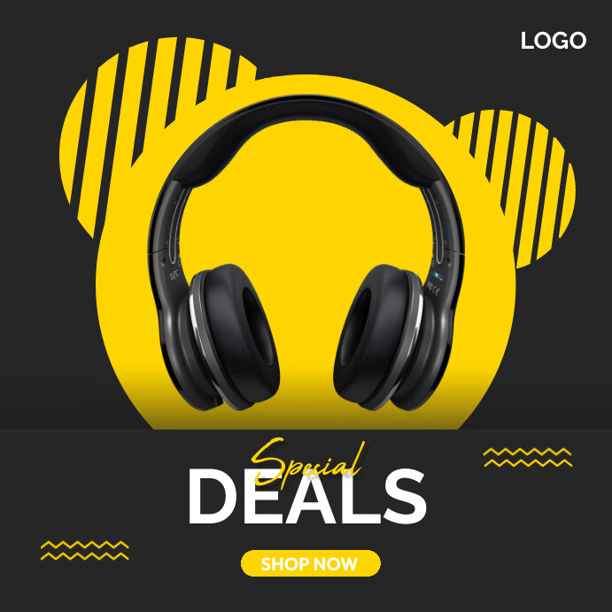 Headphone ads template Post Instagram
