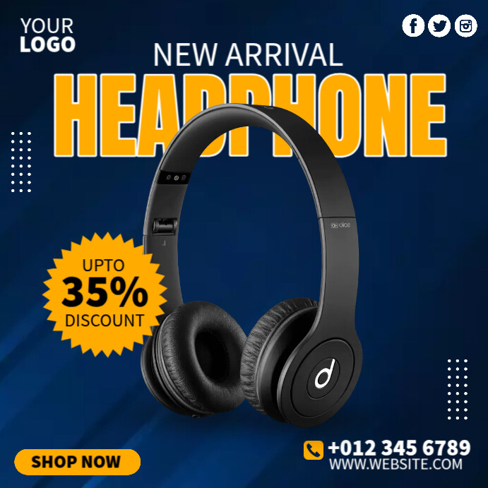 Headphone Best Deals Ads Template PosterMyWall