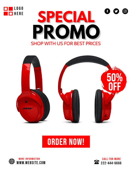 Headphone Best Deals Template PosterMyWall