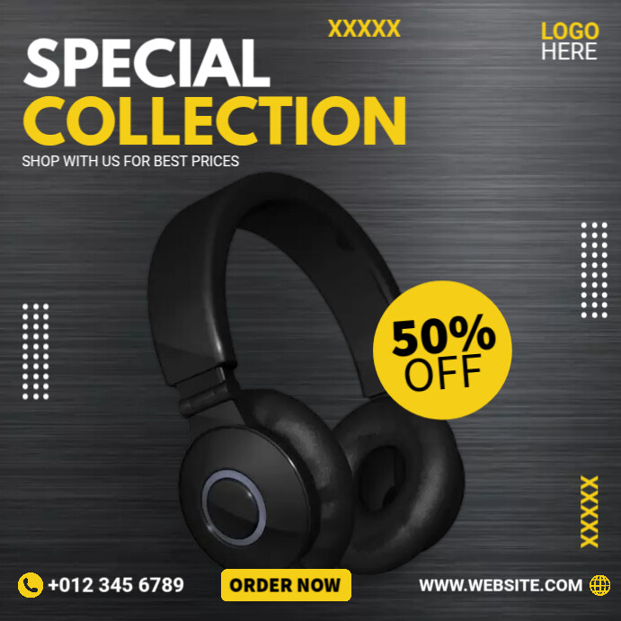 Headphone Best Deals Template PosterMyWall