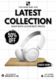 Headphone Discount Ads A4 template