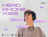 White Headphone Promotion Pamflet Template - Page 2
