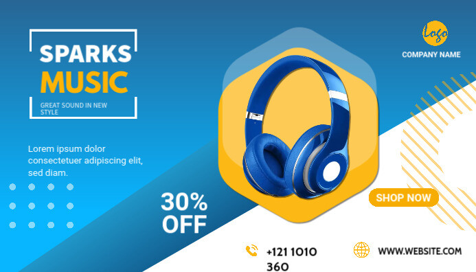 headphone sale blog Header Template | PosterMyWall