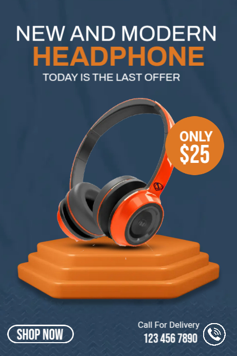 Headphone Template Poster