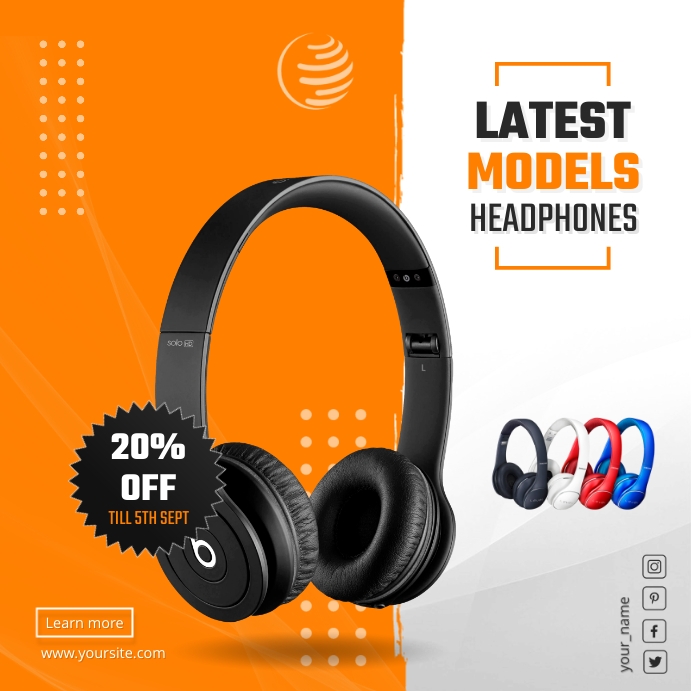 Headphones shop Template PosterMyWall