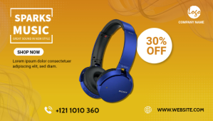 Orange Music Promotion Blog-Kopfzeile Template