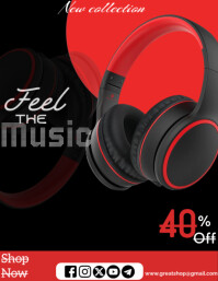 Headset sale flyer design Volantino (US Letter) template