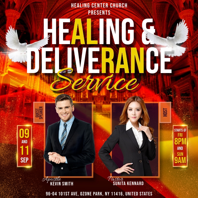 Copy of Healing & Deliverance Church Flyers Service PosterMyWall
