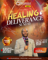 healing and deliverance church flyer Instagram Portrait template