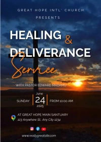 Healing and deliverance service A6 template