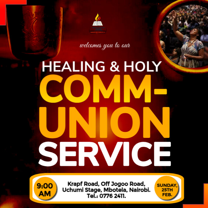 healing and holy communion service Template | PosterMyWall