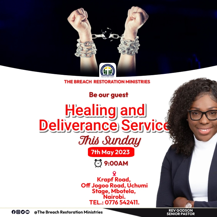 Healing deliverance Service Template PosterMyWall