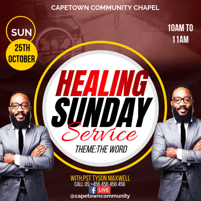 Copy of healing Sunday service poster | PosterMyWall
