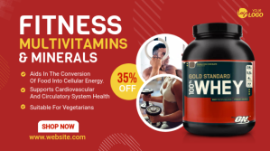 Health & Fitness Product Banner Ad Twitter Post template