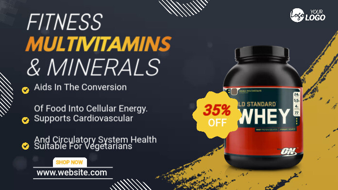Health Powder Post Design Health & Fitness Product Twitter Post Template | PosterMyWall