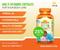 health & nutrition Mittelgroßes Rechteck template