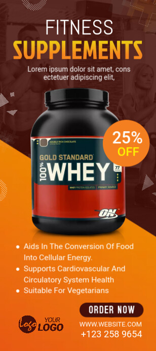 Health & Fitness Product Banner Ad Karta reagałowa template