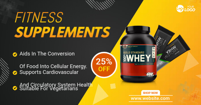 Health & Fitness Product Facebook Shared Imag Obraz udostępniany na Facebooku template