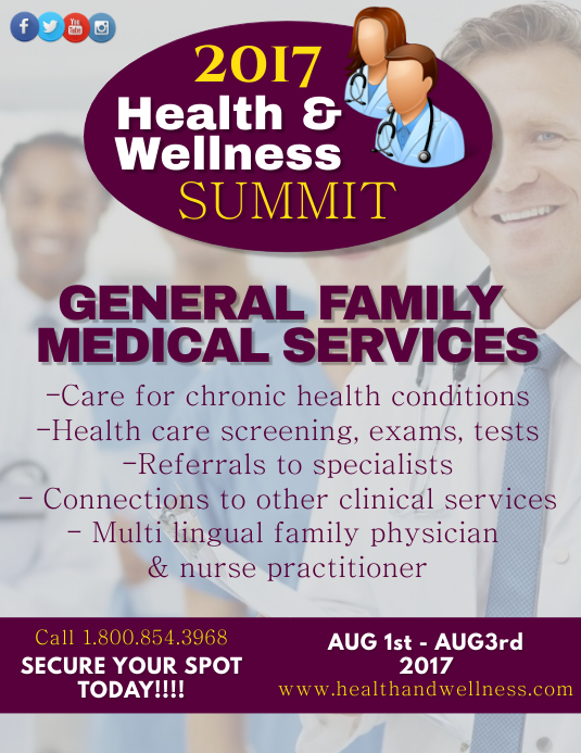 Health & Wellness Summit Template | PosterMyWall