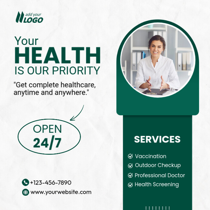 Health Care Ads Instagram Plasing template