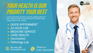 Blue Health Care Services Ad blog header Blog Header Template