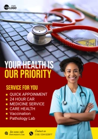 Health care service Flyer A2 template