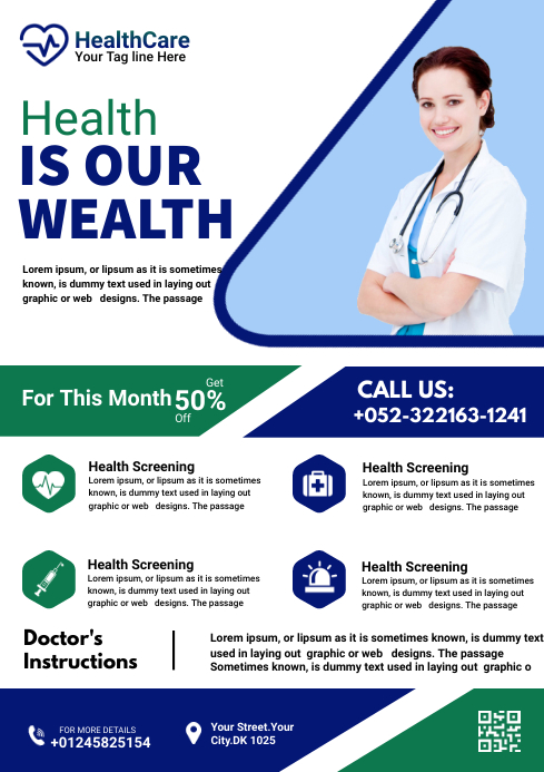 Health Care services flyer A4 template
