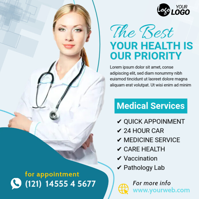 Health Care Social Media ad Vierkant (1:1) template