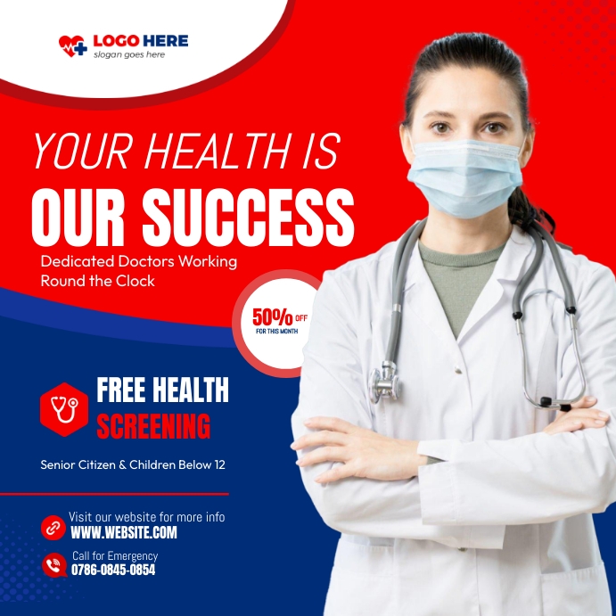 Health Doctor Social Media Ads Template | PosterMyWall