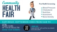 Health Fair Digital Signage วิดีโอหน้าปก Facebook (16:9) template