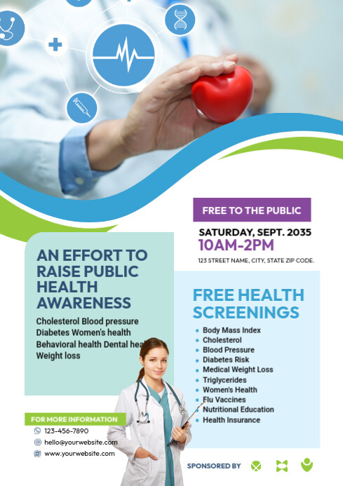 Health Fair Topics Health Fair Program Template Free To Edit And Print Health Flyer