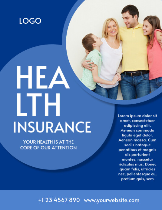 Blue Health Insurance Flyers Template | PosterMyWall