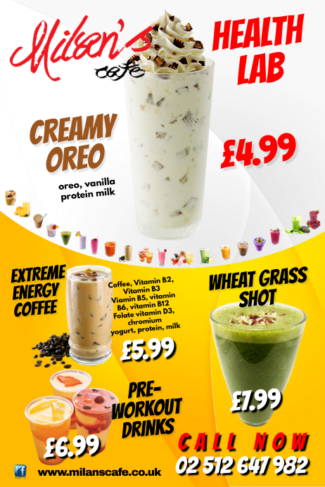 Health Lab Menu Poster Template | PosterMyWall