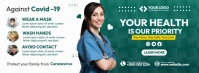 Health Precaution Banner Fotografia de capa do Facebook template