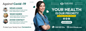 Health Precaution Banner Facebook-coverfoto template
