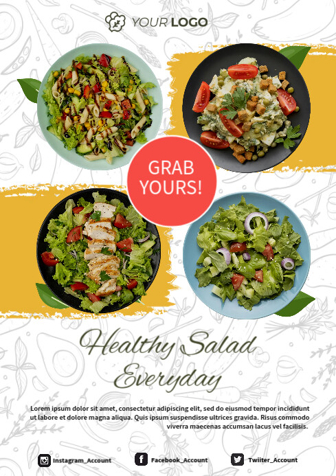 Health Salad Catalog Poster A4 template