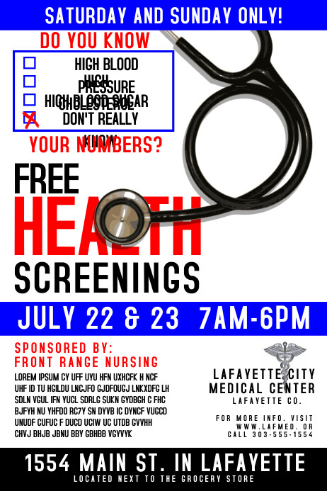 Health Screenings Template | PosterMyWall